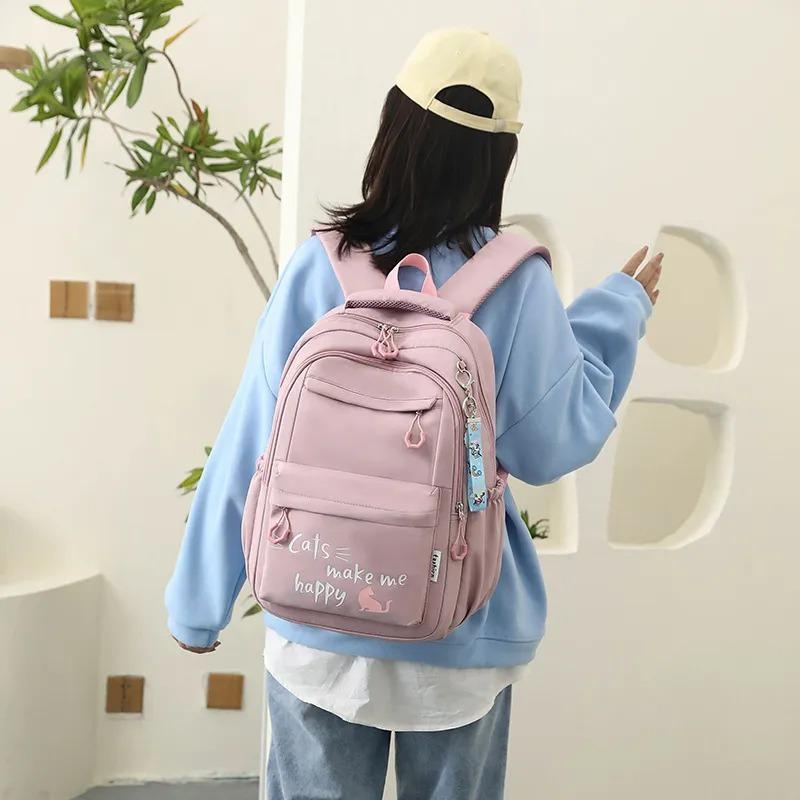 Školní batoh Fengdong Kawaii pro dívky roztomilý školní tašky Vodotěsná taška na knihy Velká cestovní taška přes rameno pro mládež