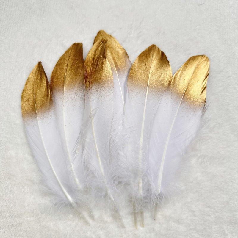 

50pcs Goose Feathers Gold Silver Plume Craft Natural Diy Plumas Jewelry Wedding Party Hats Home Decoration Accessories 15-20CM 50PCS белого золота