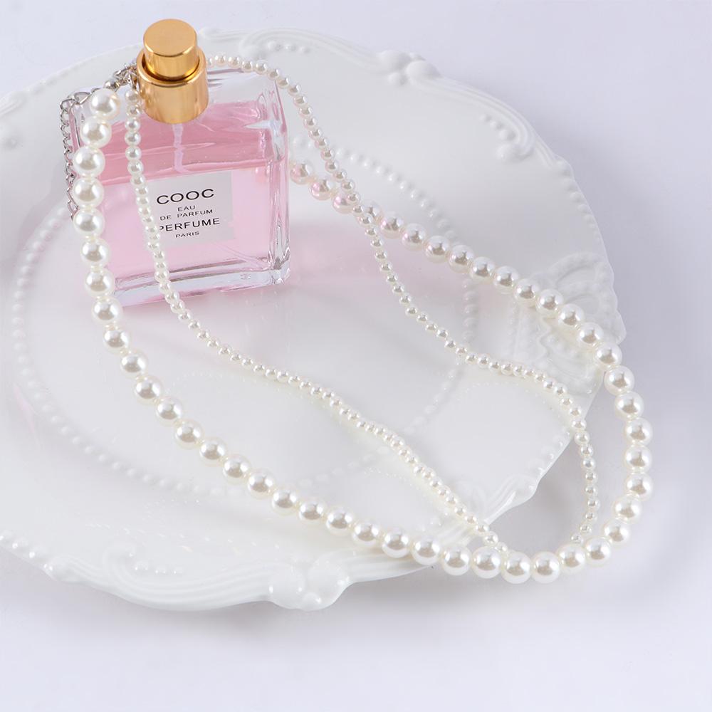 Girls Temperament Party Double Layer Clavicle Chain Choker Korean Neck Jewelry Pearl Women Necklace