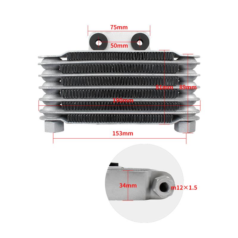 Motorcycle Radiator Oil Cooler 6 Row 125cc for Yamaha Suzuki Gy6 Performance Parts Dirt Pit Bike Motocross Universal Accessories