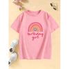 Fashion Rainbow Love Birthday Girl Gothic T Shirts Manga Kids Children's T-shirt Girls Summer Spring Casual Top Tee