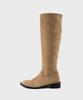 Moodnight Sam Riding Flat Long Boots - 2 Colors 3.5Cm Basic Leather Riding Boots (Type A)