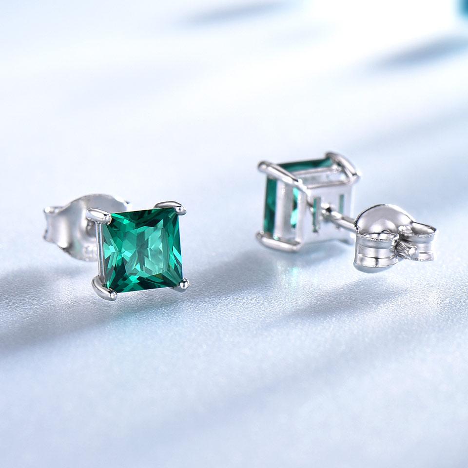Umcho Emerald Topaz Gemstone 925 Sterling Silver Stud Earrings For Women