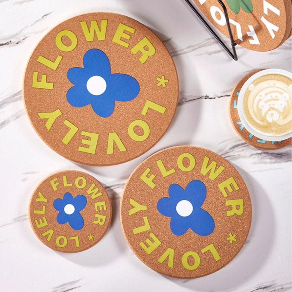 5pcs/set Heat Resistant Cork Coaster with Storage Rack Pot Pad Insulation Pad  Dish