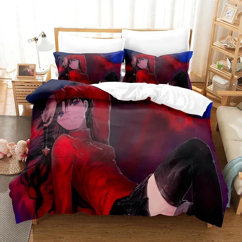 

Comforter New Fatestay Night Unlimited Blade Works Bedding Sets With Twin Full Queen King Bedclothes Comforter (quilt)-EU Single(135*200cm)3pcs