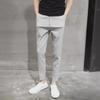 Men's Black Slim-Fit Nine-Point Casual Pants - Korean Style for Spring and Summer