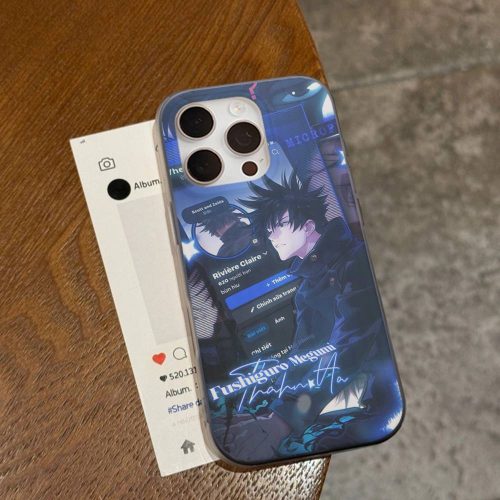 Anime F-Fushiguro M-Megumi Phone Case For IPhone 16 15 17 Pro 11 12 13 14 Pro Max Plus Soft Ripple Silicone Cover Shell