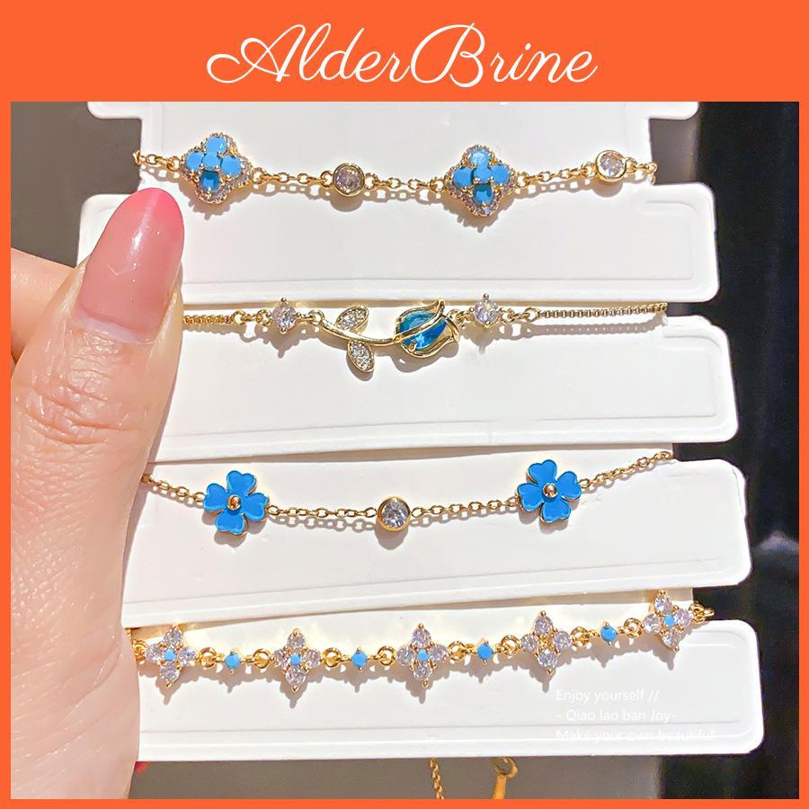 Stainless Steel Flower Hand Chain With Zircon Stones For Fashionable Women Summer Wear