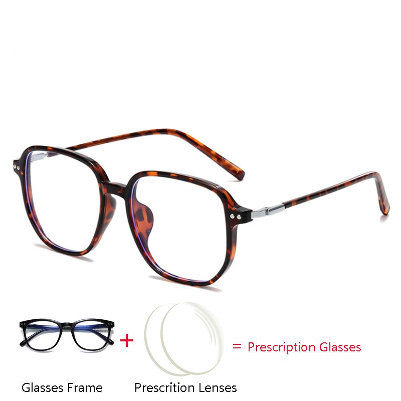 Leopard Frame Square Nearsighted Hyperopia Progressive Bifocal Eyeglasses Unisex Anti Blue Rays Photochromic Optical Spectacles