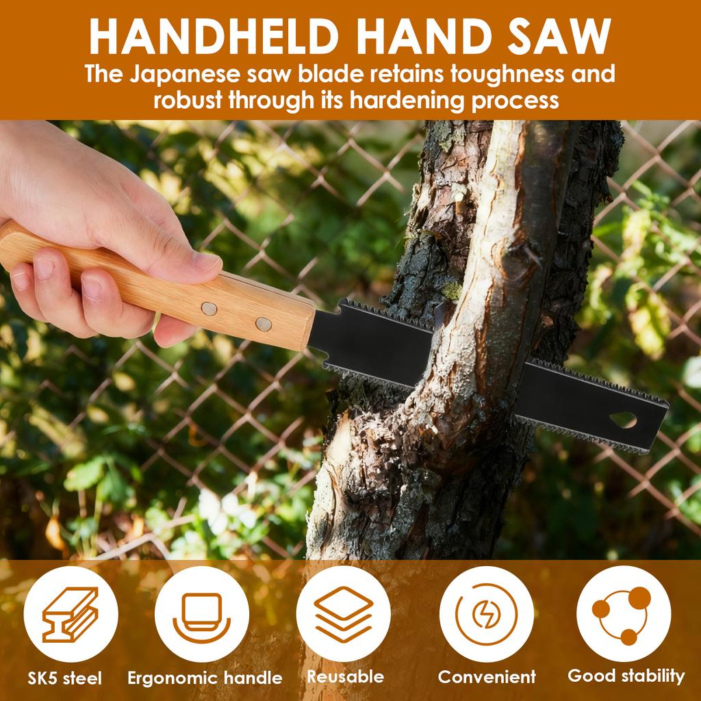 1/2 Pcs Wood Cutting Hand Saw SK5 Steel Woodworking Hand Saws Single/Double Sided Fine Tooth Wood Saw for Woodworking Hand Tools