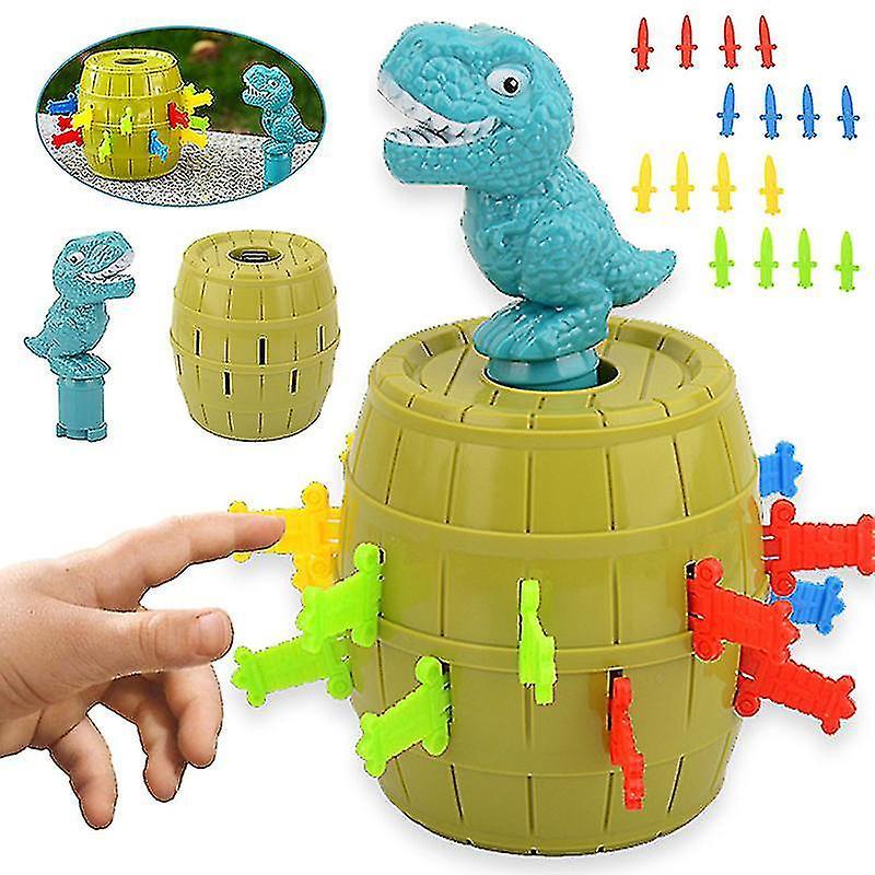 2-4 Players Pop-up Dinosaur Board Game Girl Boy Gift Jumping Dinosaur Buckets Sword Stab Dinosaurs Games For 3-8 Years Old Child