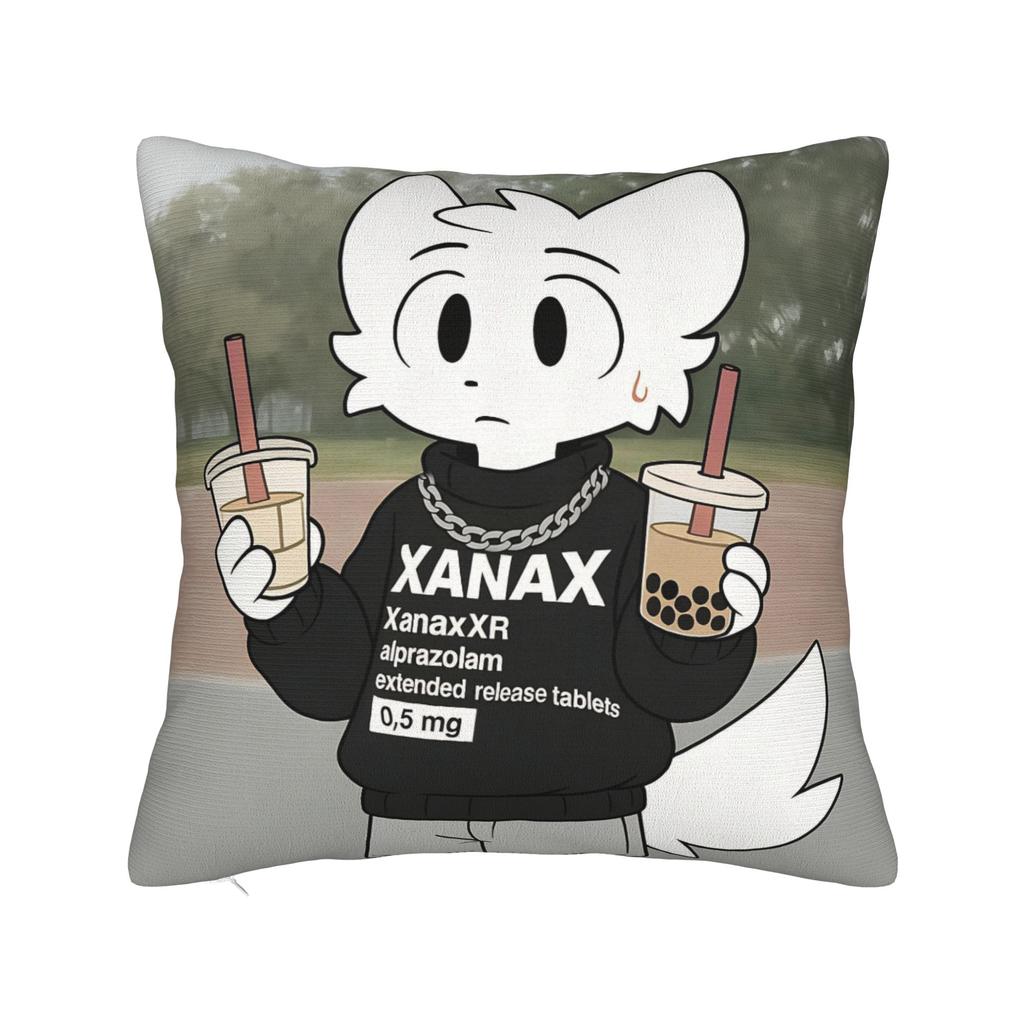 Boykisser Square Pillow Case Cat Cushion Cover Custom Zippered Decor Pillowcase for Car 18"