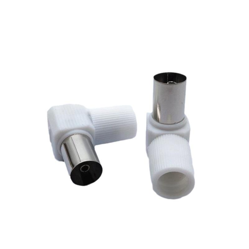90° Solderless RF TV Connector 9.5mm Female Antenna Plug