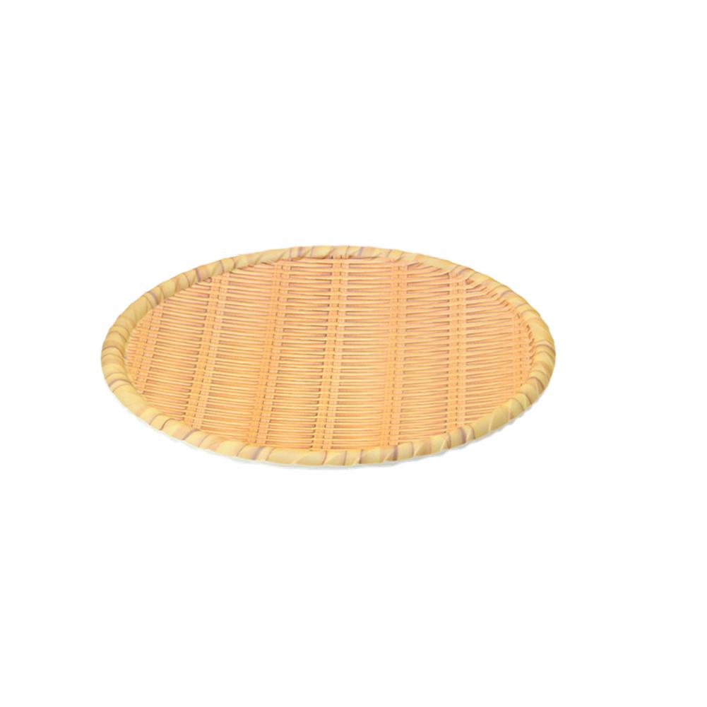 Bamboo Plate  Easy To Clean Round Smooth Edges Bamboo Dinner Plate Set High Temperature Resistant Sustainable Bamboo Tableware