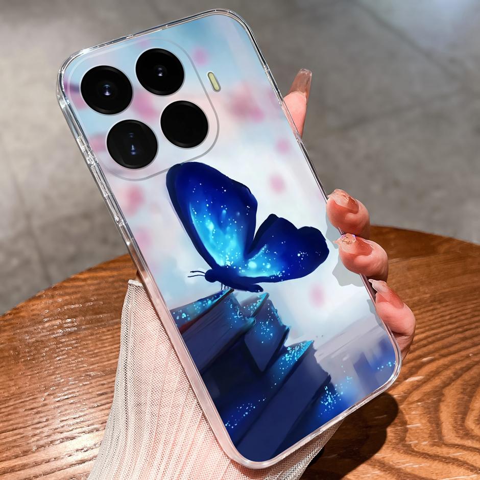 Case For Xiaomi17T 17Ultra Beautiful Flower Astronaut Anti-Fingerprint Transparent Shell For Xiaomi 17T 17 Ultra Coque Funda