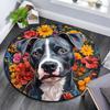 Pitbull Round Area Rug,Carpet Rug for Living Room Bedroom Sofa Playroom Decor,Non-slip Floor Mat
