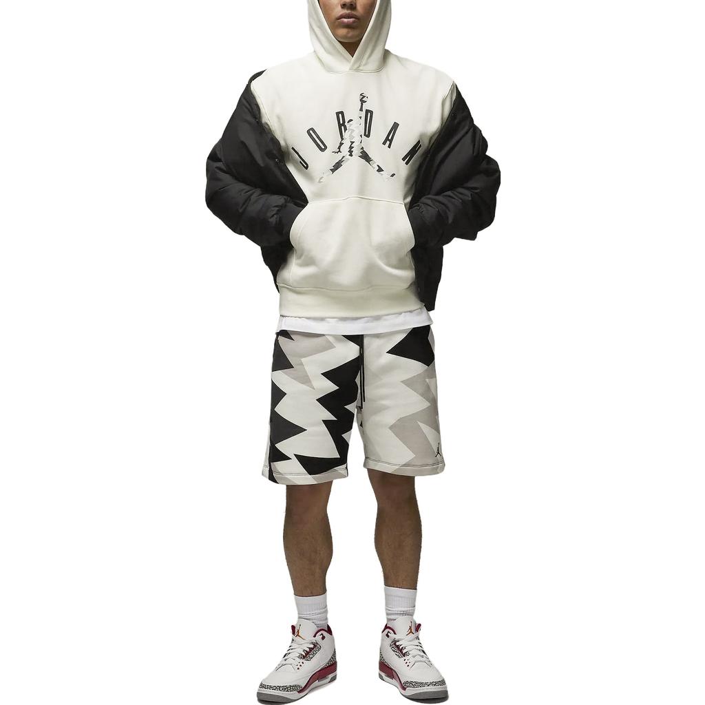 Jordan Casual Loose Hoodie With Letter Print Long Sleeve Pullover Men Tops White FD7416-133