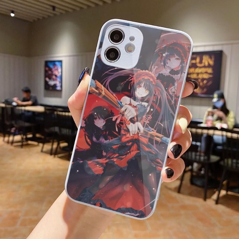 Cute Kurumi Tokisaki Phone Case For IPhone 14 13 12 11 Pro Max X XR XS 8 7 Plus Liquid Glass Color Phone Cover