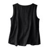 Damen Farbige Baumwoll-Leinen-Camisole Locker Ärmellos Vielseitiges Unterziehoberteil