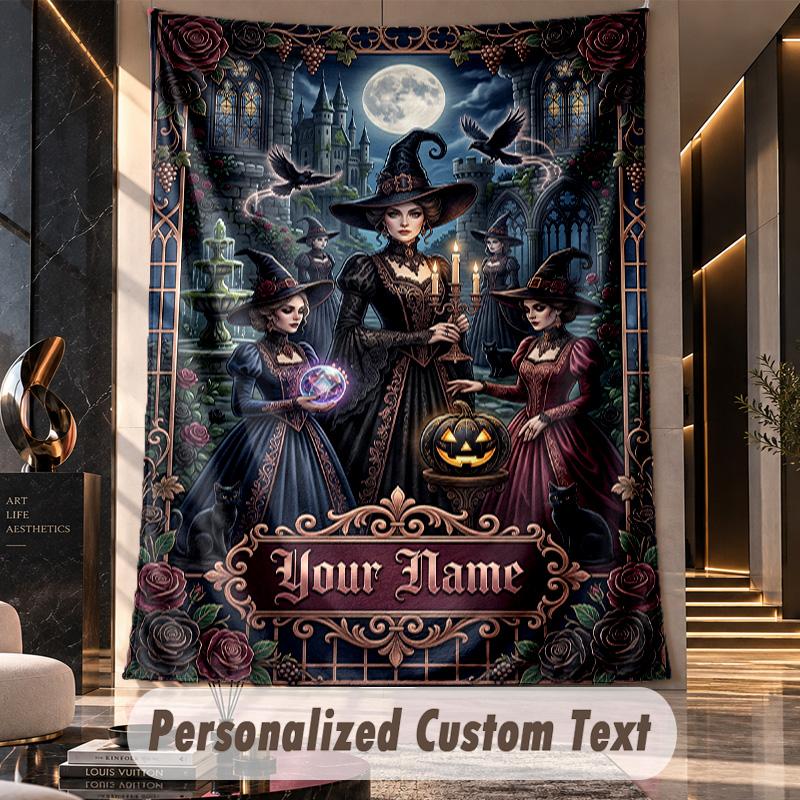 Witchcraft (135) Theme Custom Tapestry Personalized Custom Name Text Wall Hanging Tapestry Home Decor Background Cloth