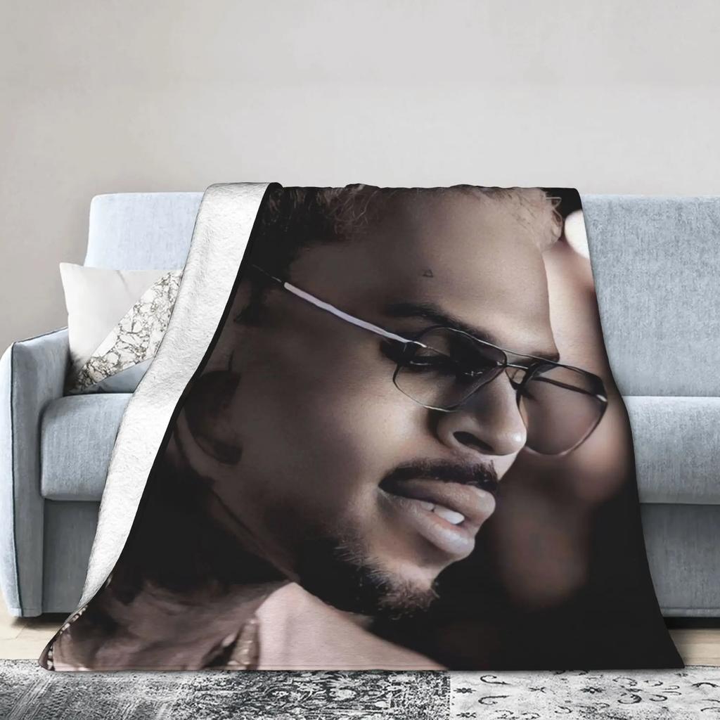 Chris Brown Qualitäts Weiche Warme Decke für Kinder Winter Heimdeko Street Trend Tagesdecke Gemütliche Decke für Wohnzimmer Bett