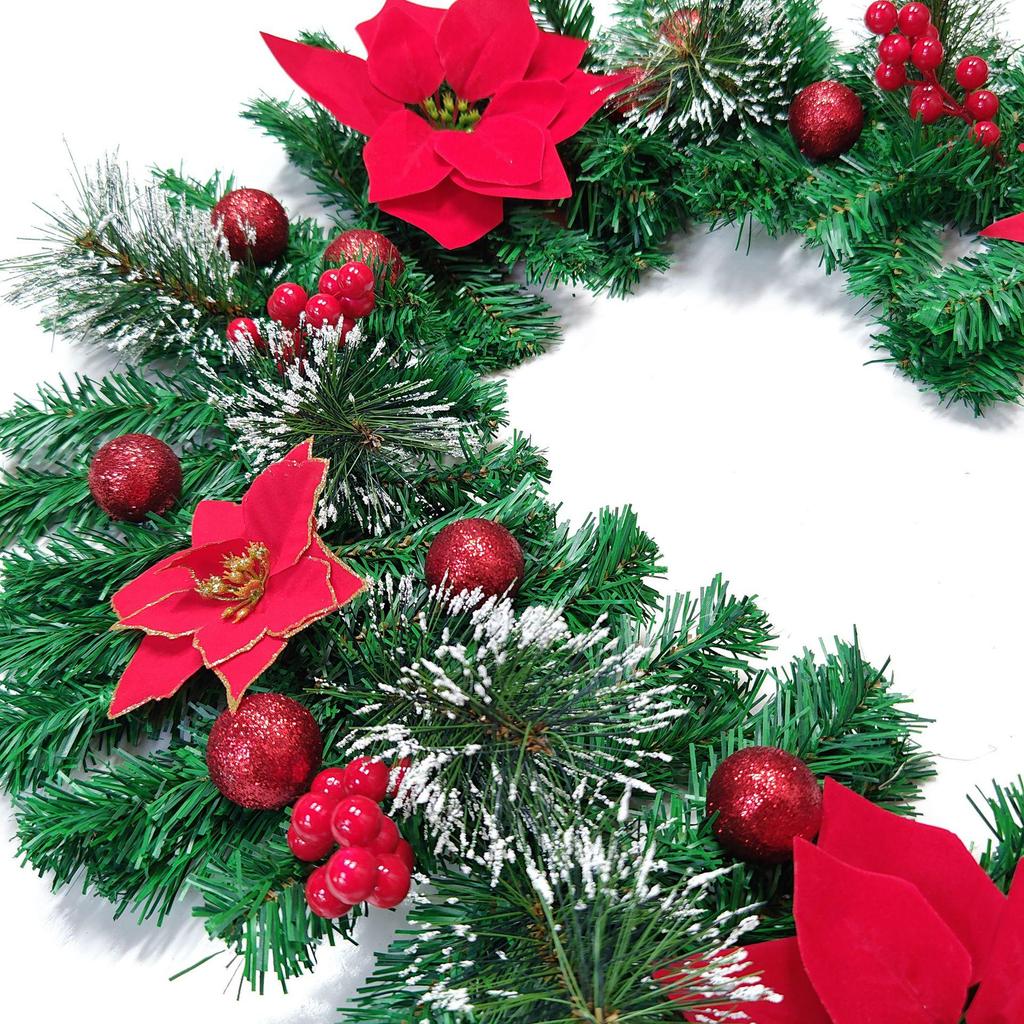 Hot-Selling 2.7m Christmas Tree Decoration Rattan for Staircases, Hotels, Malls, Bars, and Door Hanging — Encrypted Rattan Wreath