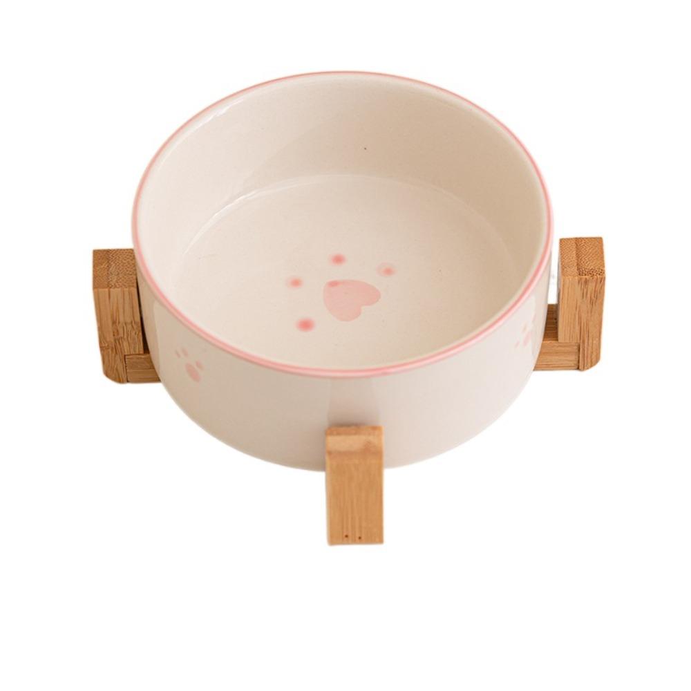 

Anti-knock Flat Mouth Cat Bowl Ceramic Dog Food Container Pet Supplies Pet Bowl Neck-Protection розовый