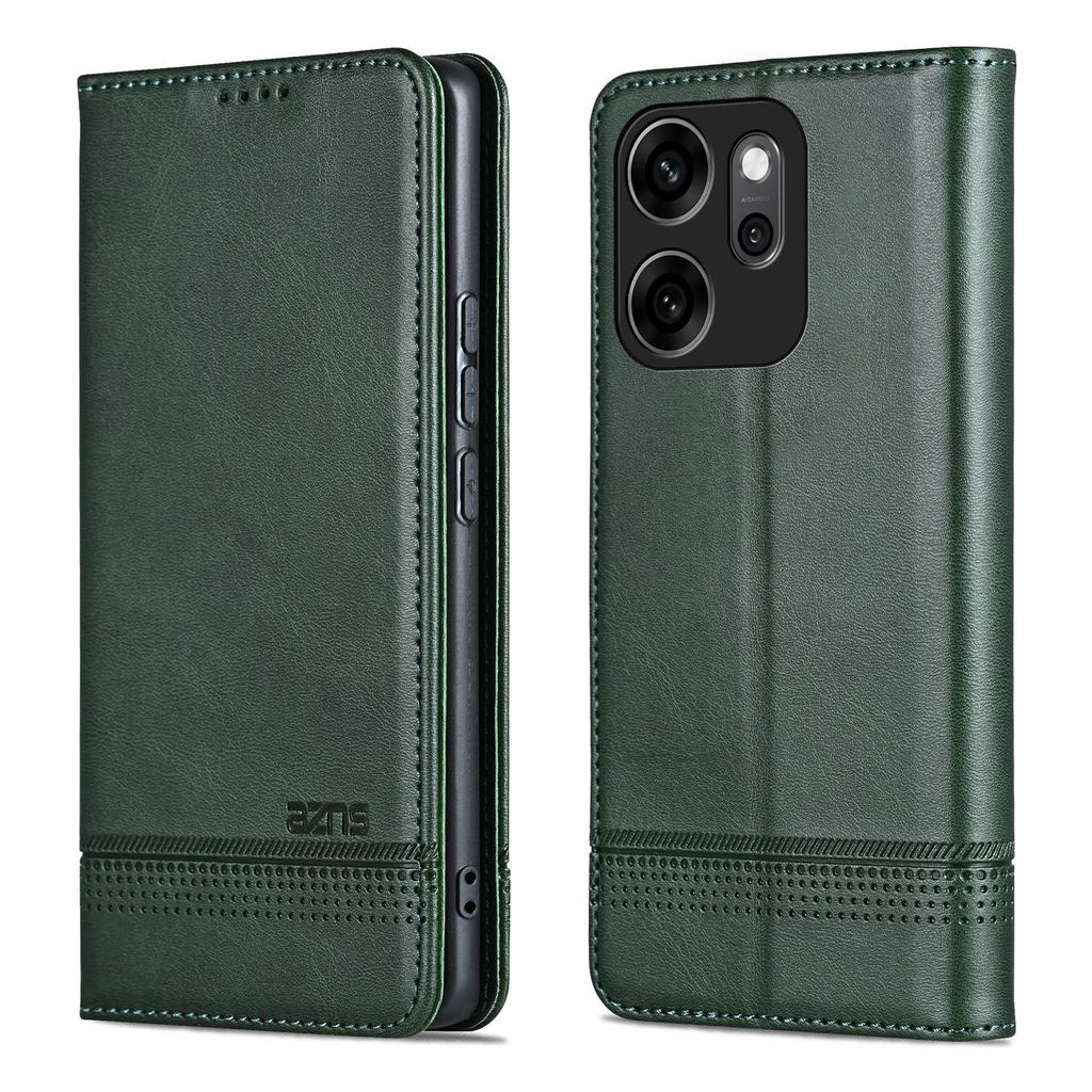 AZNS For Oppo Reno14 F 5G Case Cowhide Texture PU Leather Wallet Phone Cover