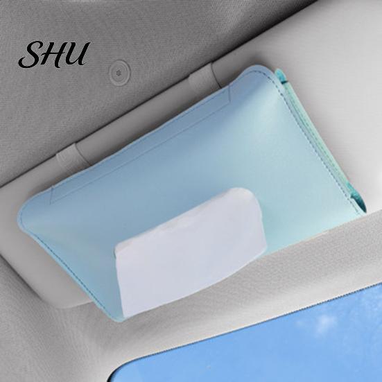 Visor Tissue Dispenser Car Box High Capacity Durable Fine Texture Space-saving Wear-resistant Store Holder Paper Towels Faux Leather Practical for