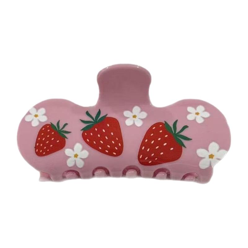 

Strawberry Fruit Hair Claw Clip For Women Barrette Slip Resistant Hair Accessory Elegant Design Styling