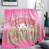 1PC My Melody Pink Print Flannel Blanket, High quality All Seasons, Home Decor, Warmth and Comfort, Perfect for Christmas Gifts