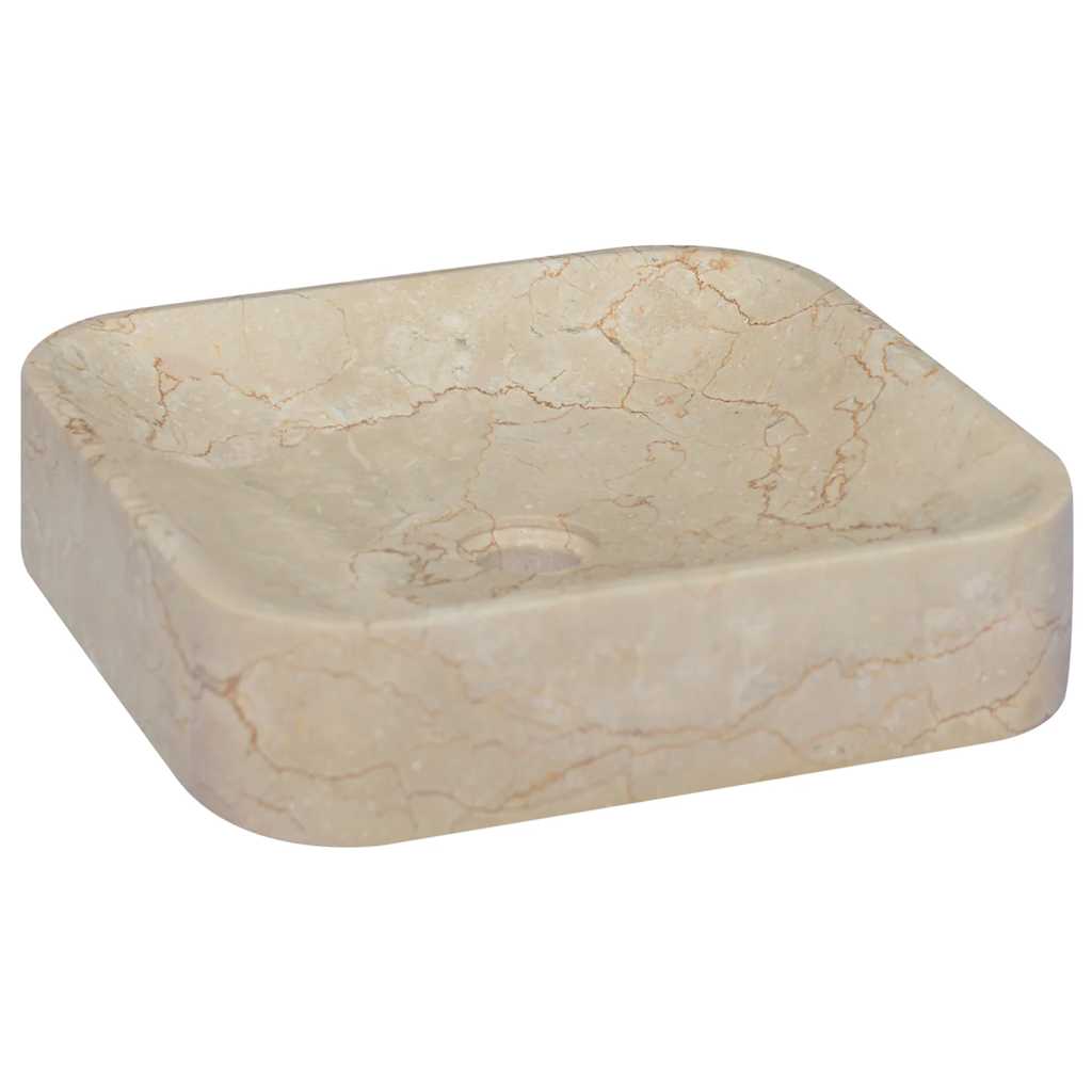 Cream Wash Basin 40 X 40 X 10 Cm Marble