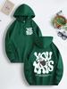 Men's Trendy Hoodie with Drawstring Casual Pullover with Creative Letter Print Perfect for Fall Winter