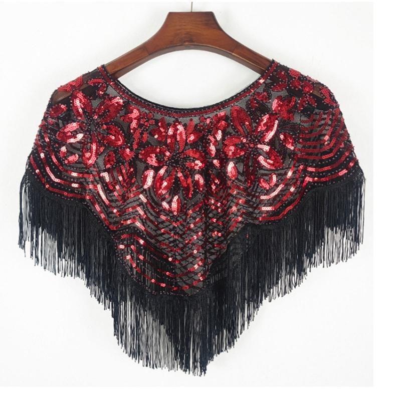 Sparkling Sequined Embroidered Shawl Wrap for Evening Gowns and Dresses Comfortable Wear Capes for Women Special Occasion