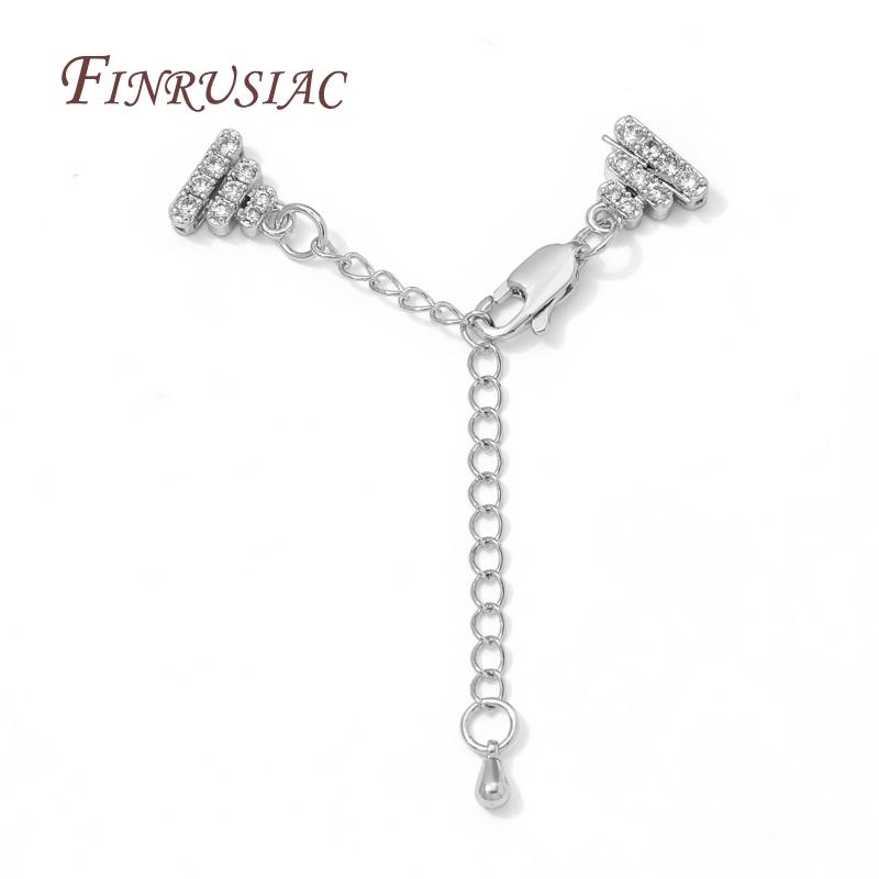 18K Gold Plated Extension Chain with Spring Clasp,2/3 Rows Pearl Necklaces Making,Tail Chain Connector Jewelry Accessories