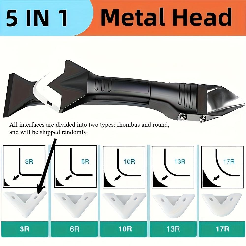 5heads sealant tool stainless steel blade,sealant removal tool grouting scraper kit, putty knife putty knife scraper suitable for bathroom, windows