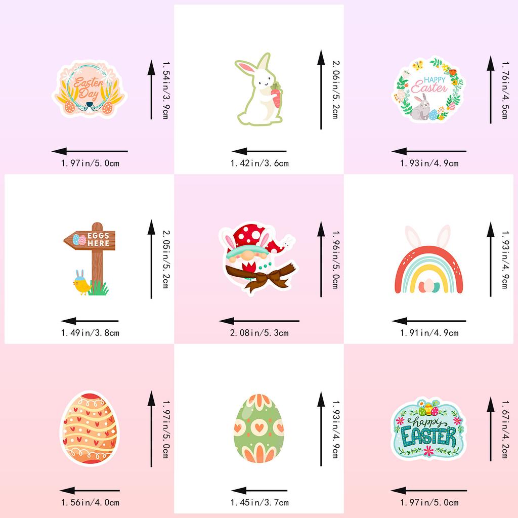 Easter Themed Decorative Stickers Rabbit Egg Cartoon Stickers Hand Account Diary Holiday Decorations Cute Stickers Pack