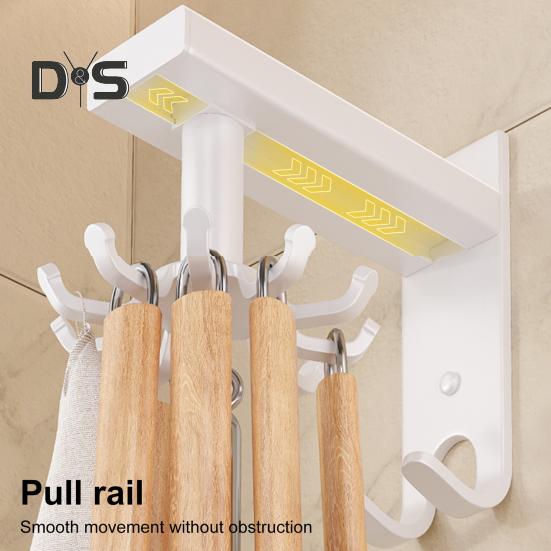 Kitchen Rotating Hooks for Utensils 10 Claw Cooking Utensil Rack for Spoons Pot Rags 360 Degrees Rotation Wall-Mounted Hanger Holder