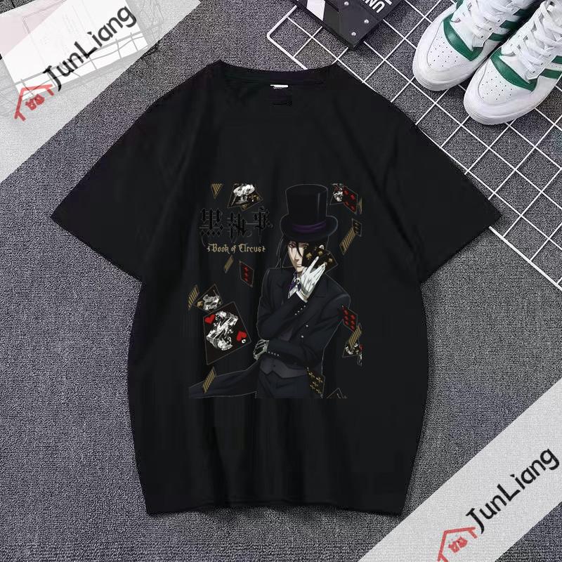 Japanese anime Black Butler cartoon comic mens Tshirt shortsleeved roundneck for streetwear menwomen clothing