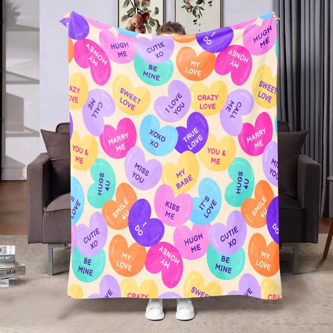 

Valentines Day couple gift design Flannel printed blanket suitable for all seasons suitable for living room office sofa travel 75x100cm