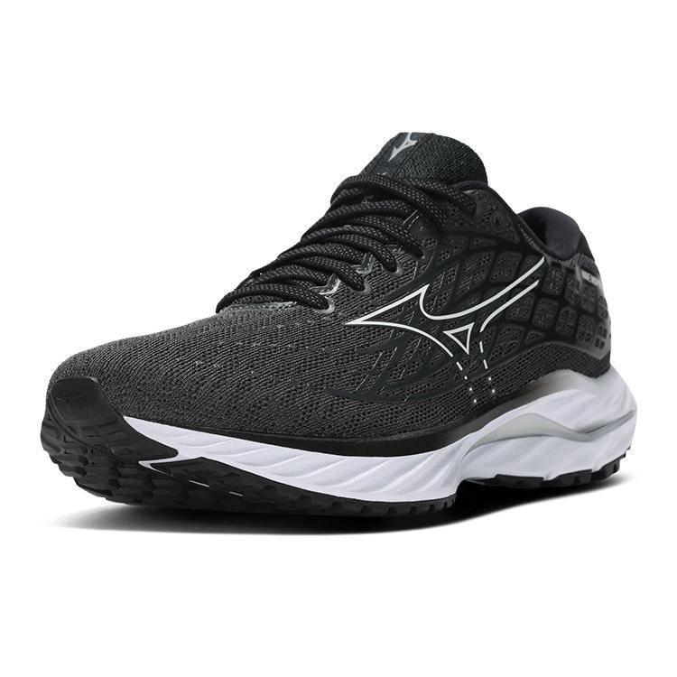 Mizuno Wave Inspire 20 Comfortable Shock Absorption Non-Slip Wear-Resistant Breathable Low-Top Running Shoes Unisex Sneaker Black White J1GD244422