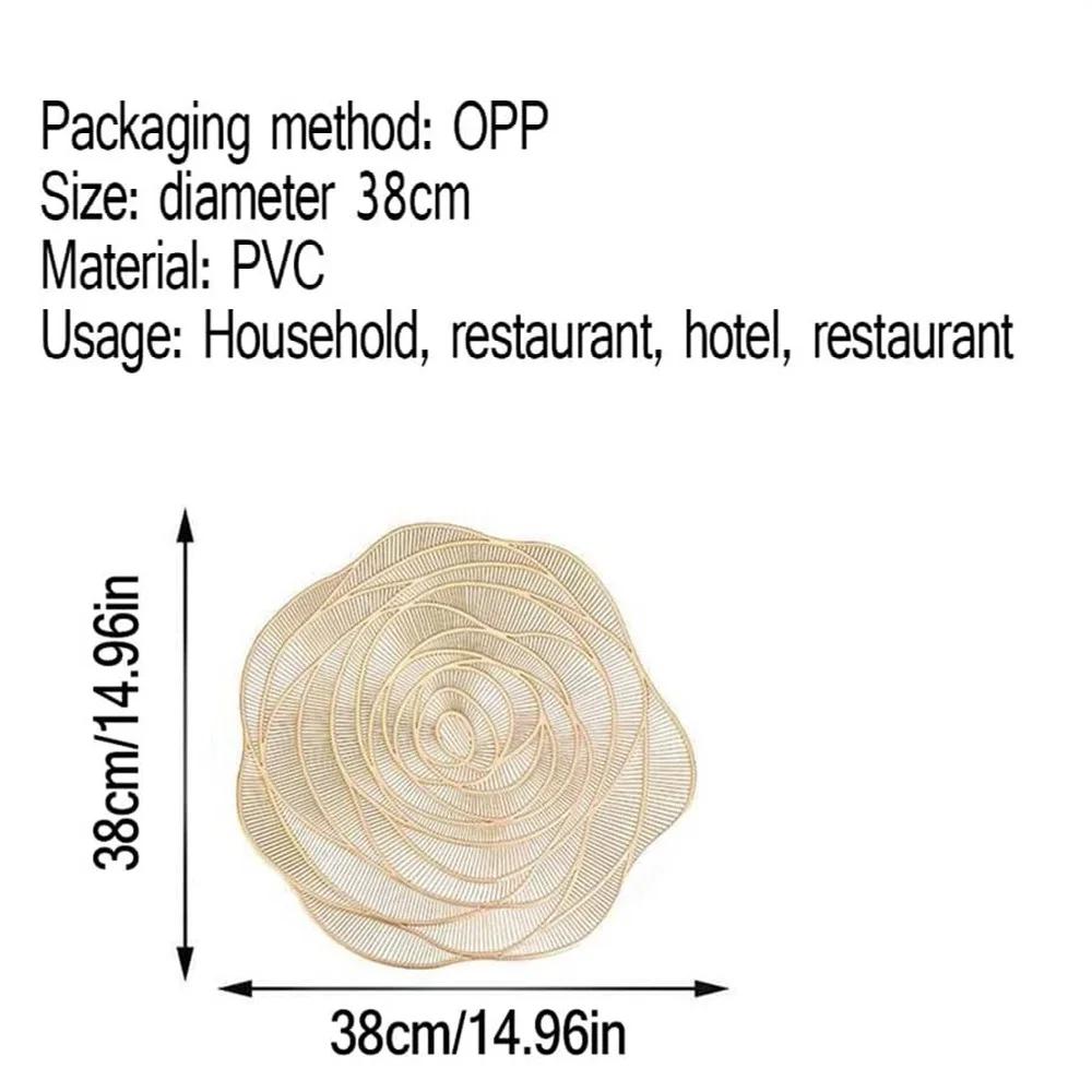 Nordic Style Rose Tableware Pad Placemat Table Mat Flower Heat Insulation Non-Slip Simple Placemats Disc Coaster Placemat