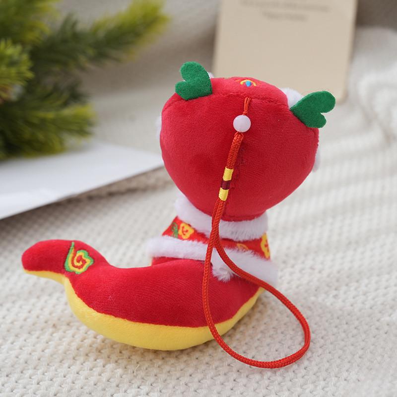 Charming Red Plush Snake Toy Year Of The Snake Zodiac Cuddly Doll For Festive Gifts