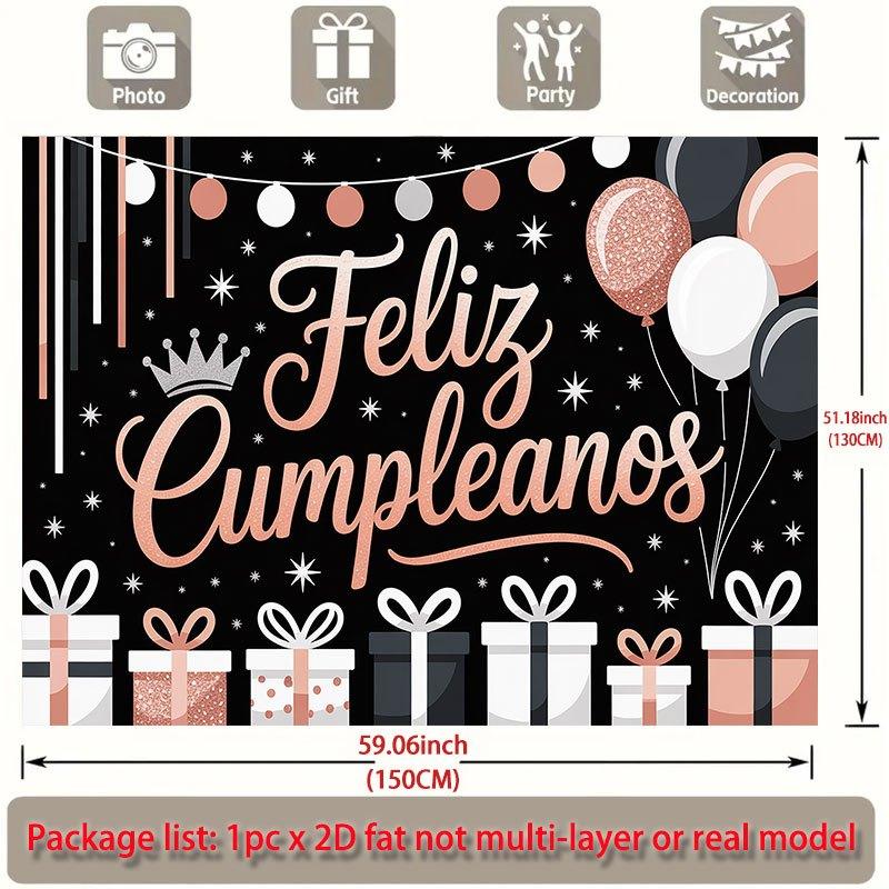Party Backdrop Flat Feliz Cumpleanos Events Wedding Coming Ceremony Four Season Celebration Photo Booth Front Door Decor