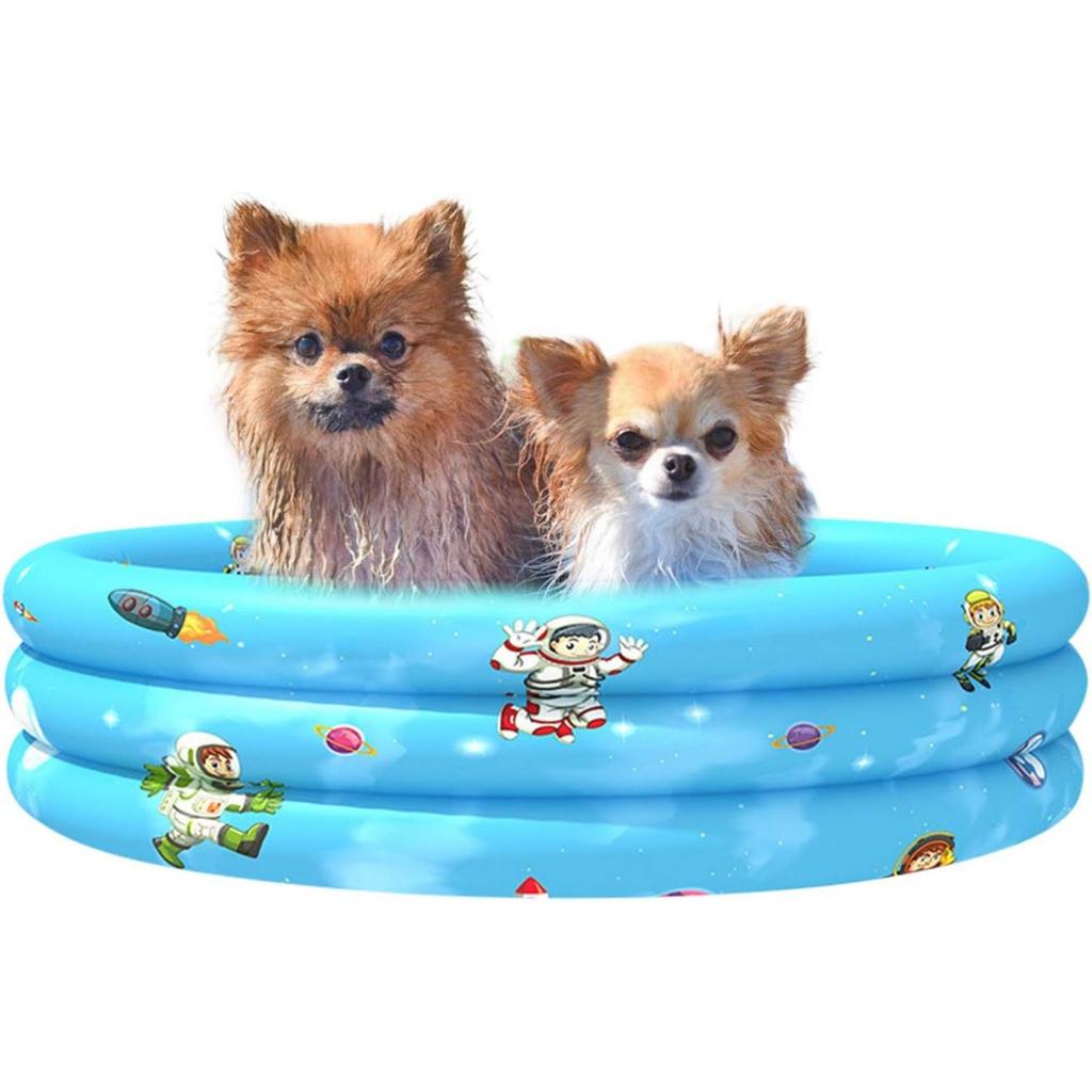 Planschbecken aufblasbar mit 3 Ringen, Sommer-Wasserspielbecken, Schwimmbecken für Kinder, Baby, Haustier, tragbares Schwimmbecken, Aufstellbecken
