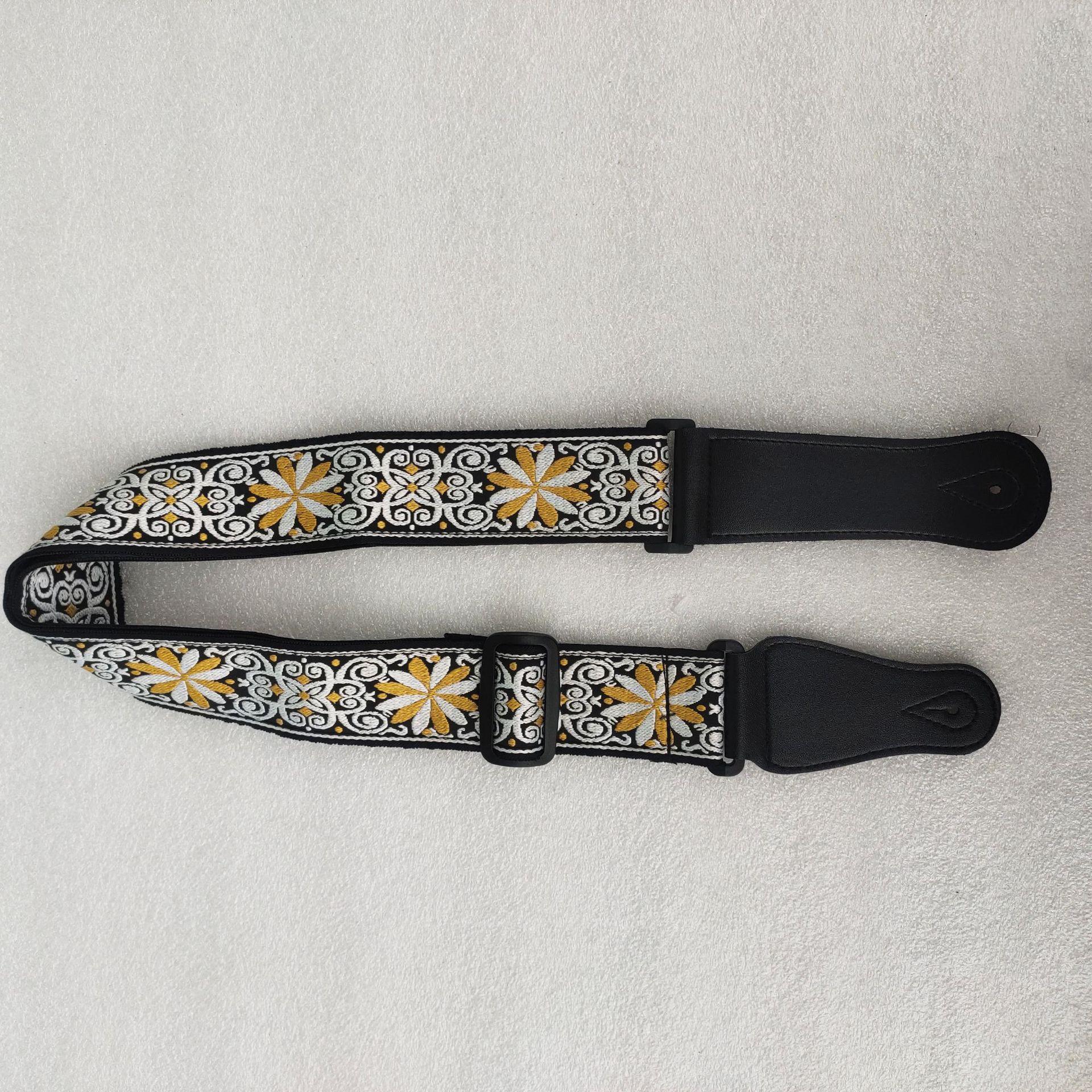 

1 шт. Розширений ремінь для акустичної гітари в етнічному стилі, шкіряна голова, регульований плечовий ремінь для гітари, аксесуари для бас-гітари