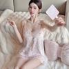Summer V-neck Sexy Young Women's Temptation Pajamas Women's Suspender Shorts Two-piece Set Ice Silk Lace Loungewear Can Be Worn Outside