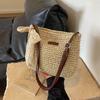 Yogodlns Mode Femme Été Sac Bandoulière Croisé en Paille Sac à Main Bandoulière Tressé Sacs à Main pour Plage Vacances Shopping