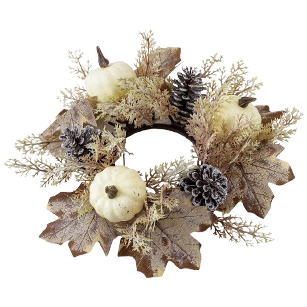 Artificial Flowers Candle Ring Fall Candle Garland Ring Decor Simple And Elegant Autumn Harvest Wreath For Shelf Door Handle
