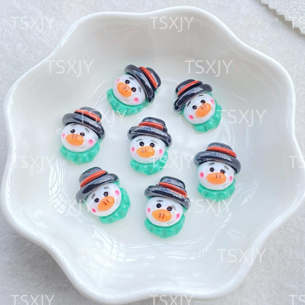 20pcs Resin Kawaii Colorful Mini Santa Trees Elk Snowman Bells Flatback Cartoon Christmas Figurine Scrapbook DIY Decor Crafts